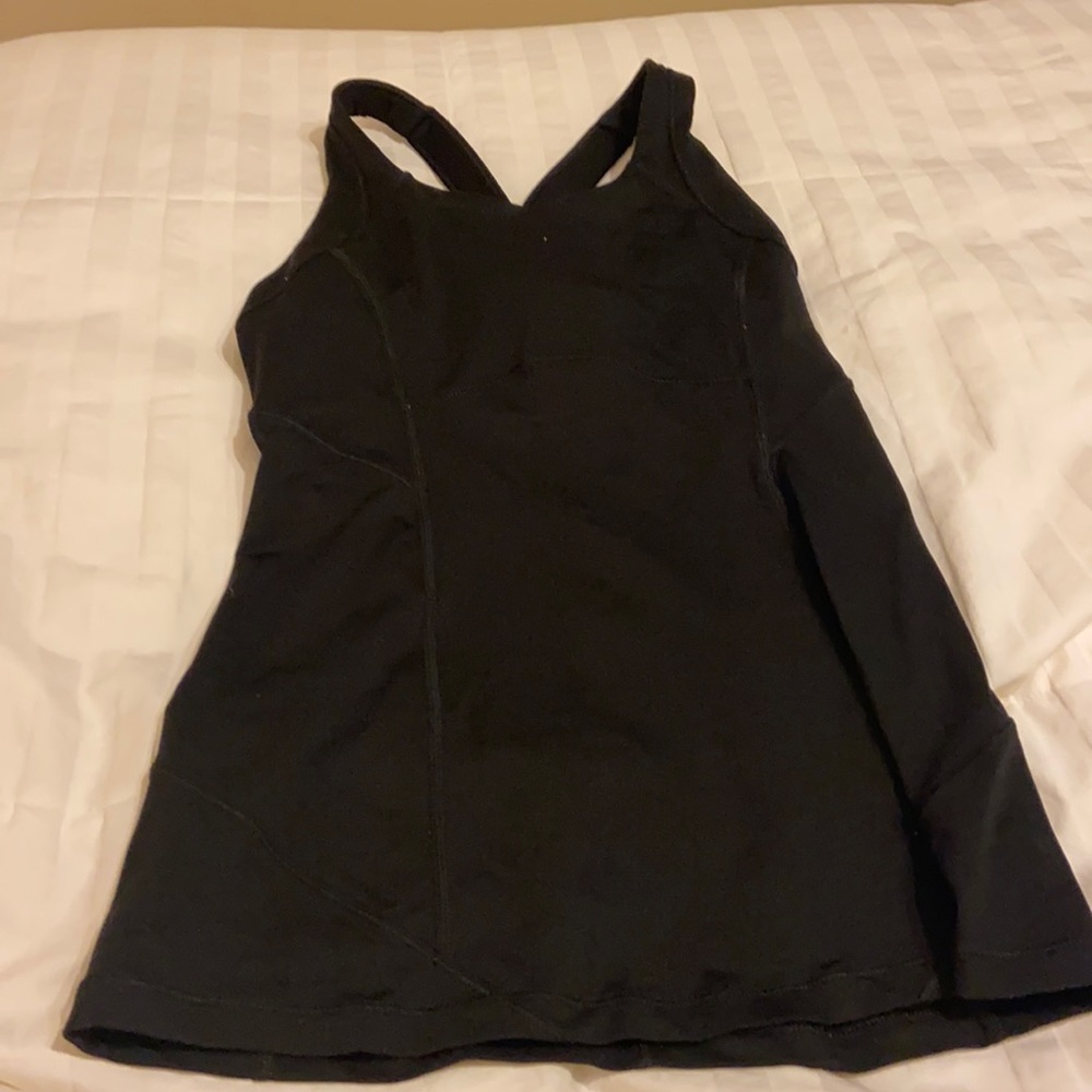 Lulu lemon size 2 black racerback tank top black